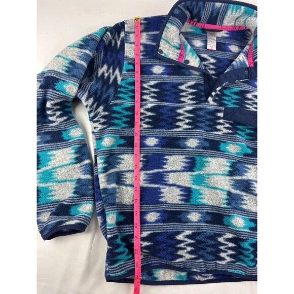 Patagonia Synchilla Snap-T Fleece Multi Blue Aztec Tribal Pattern Mens Size S - Picture 5 of 6